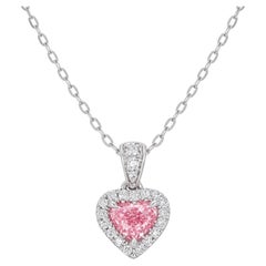 Orloff of Denmark - 0.44ct Fancy Pink Lab-Grown Diamond Heart Pendant - 18K Gold