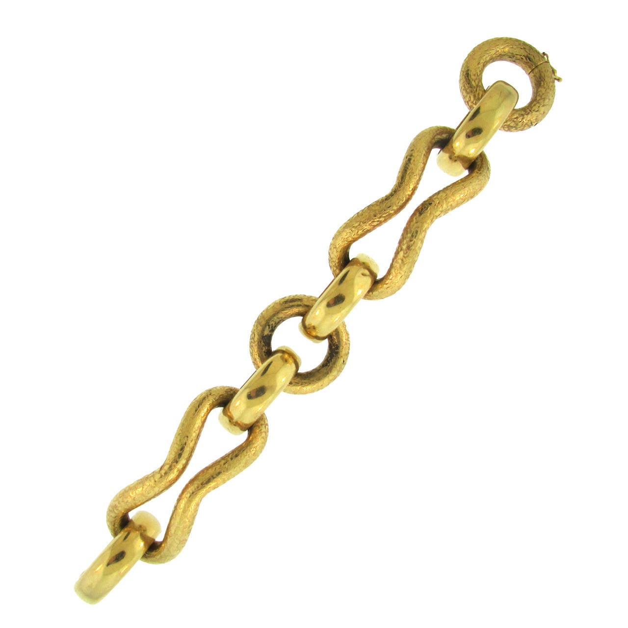 Italian 1960s Open-Link Gold Bracelet For Sale
