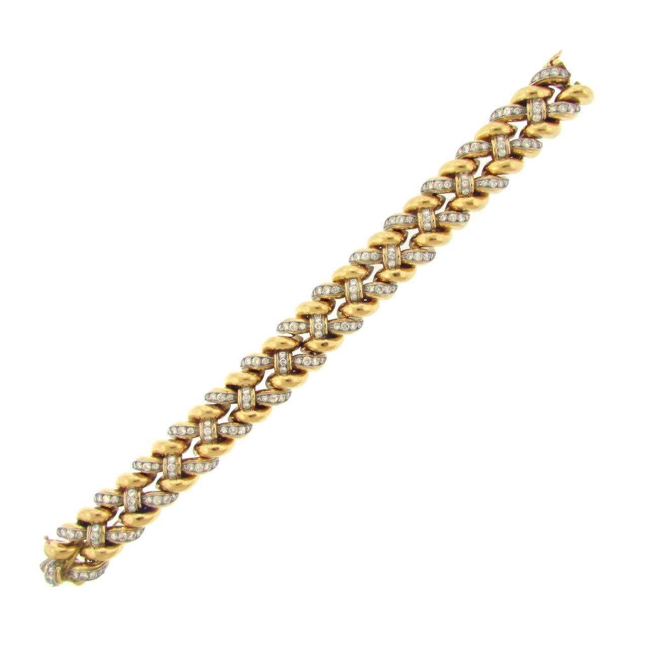 Van Cleef & Arpels Diamond Gold Braided Bracelet