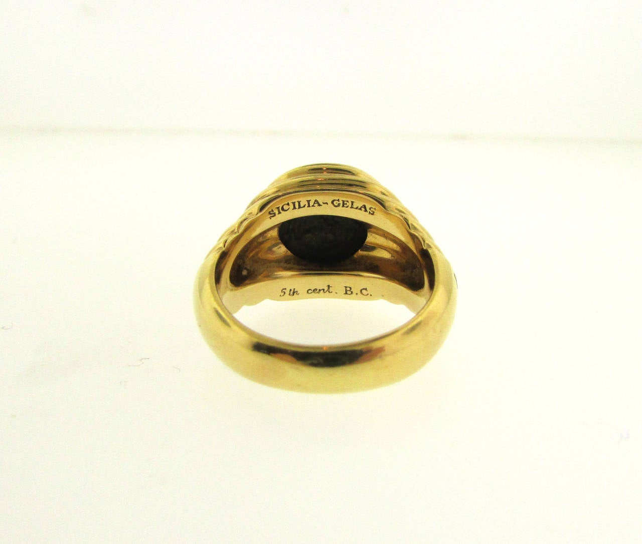 1980s Bulgari Gold Ancient Roman Coin Ring In Excellent Condition In New York, NY