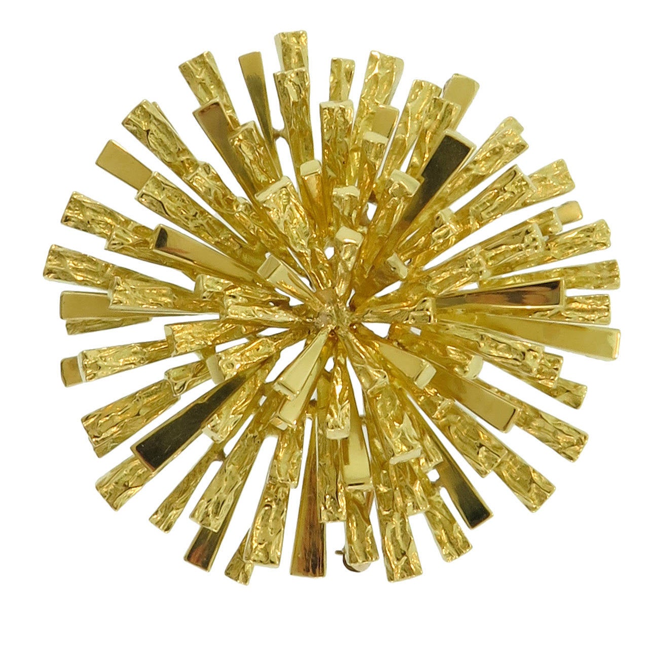 1960s Tiffany & Co. Gold Starburst Brooch For Sale