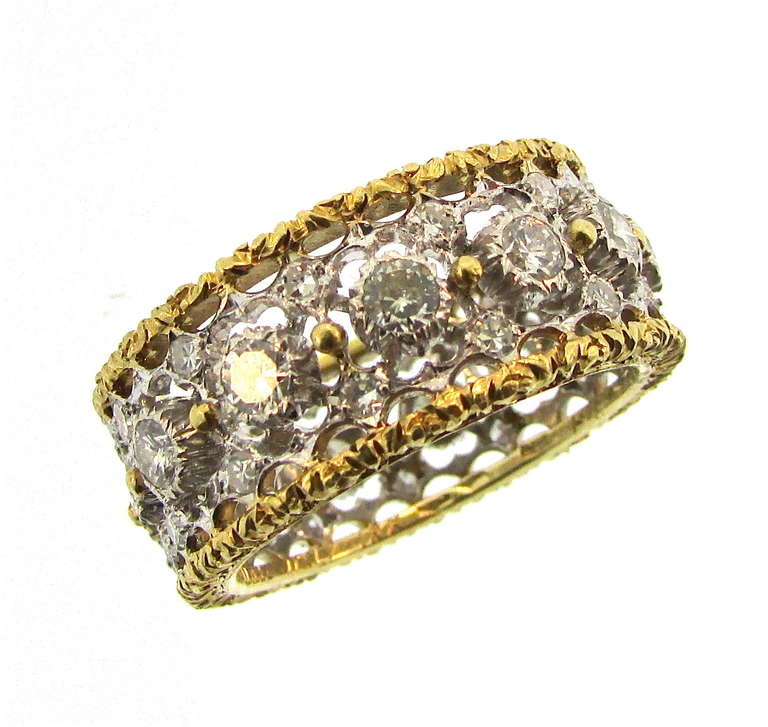 1960's Buccellati Diamond Filigree Eternity Band.

Italian, circa 1960.