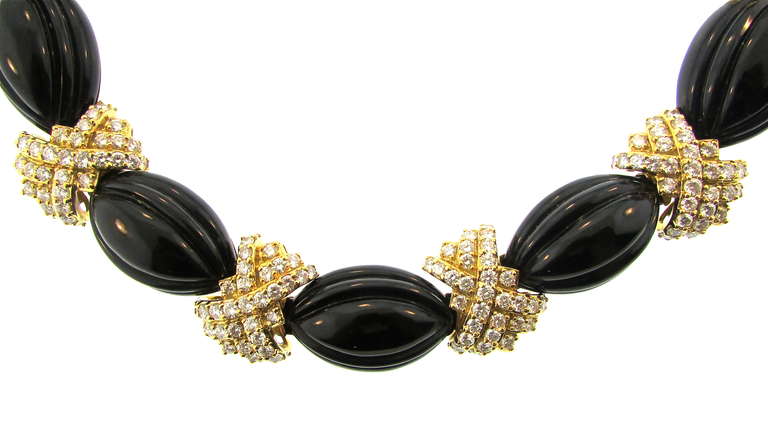 1960's Hammerman Brothers Onyx and Diamond Necklace