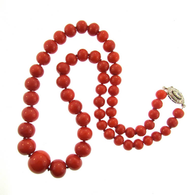 Raymond Yard Art Deco Coral Necklace For Sale