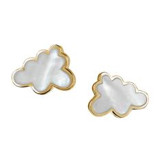 Mother-of-Pearl Gold Vermeil and Silver Cloud Earrings 7