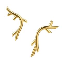 Yellow Gold Vermeil Twig-Like 'Creeper' Earrings by Tessa Packard, London 4