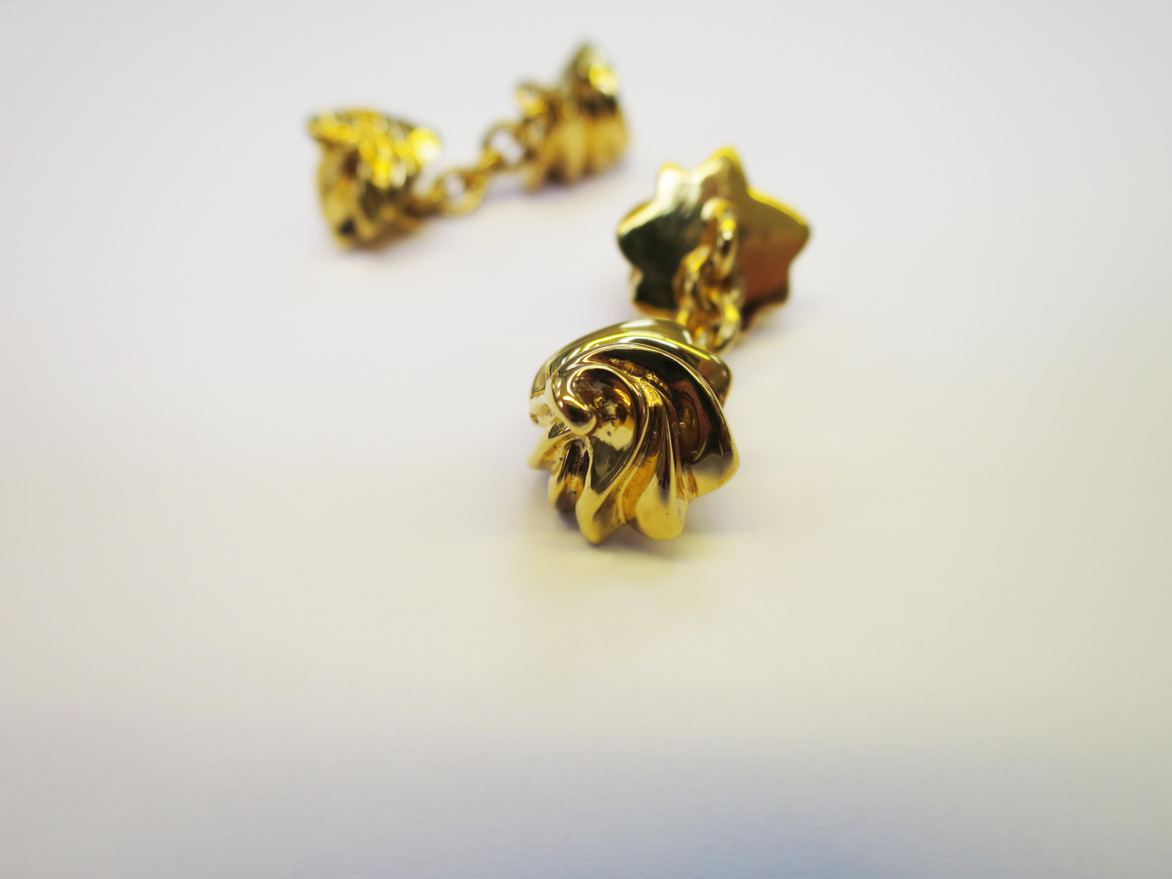 Contemporary 18 Carat Yellow Gold Vermeil 'Iced Gem' Sweet Chain Cufflinks For Sale