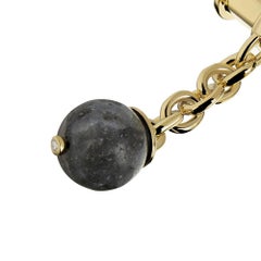 18 Carat Yellow Gold Vermeil Diamond Labradorite Bead Chain Cufflinks