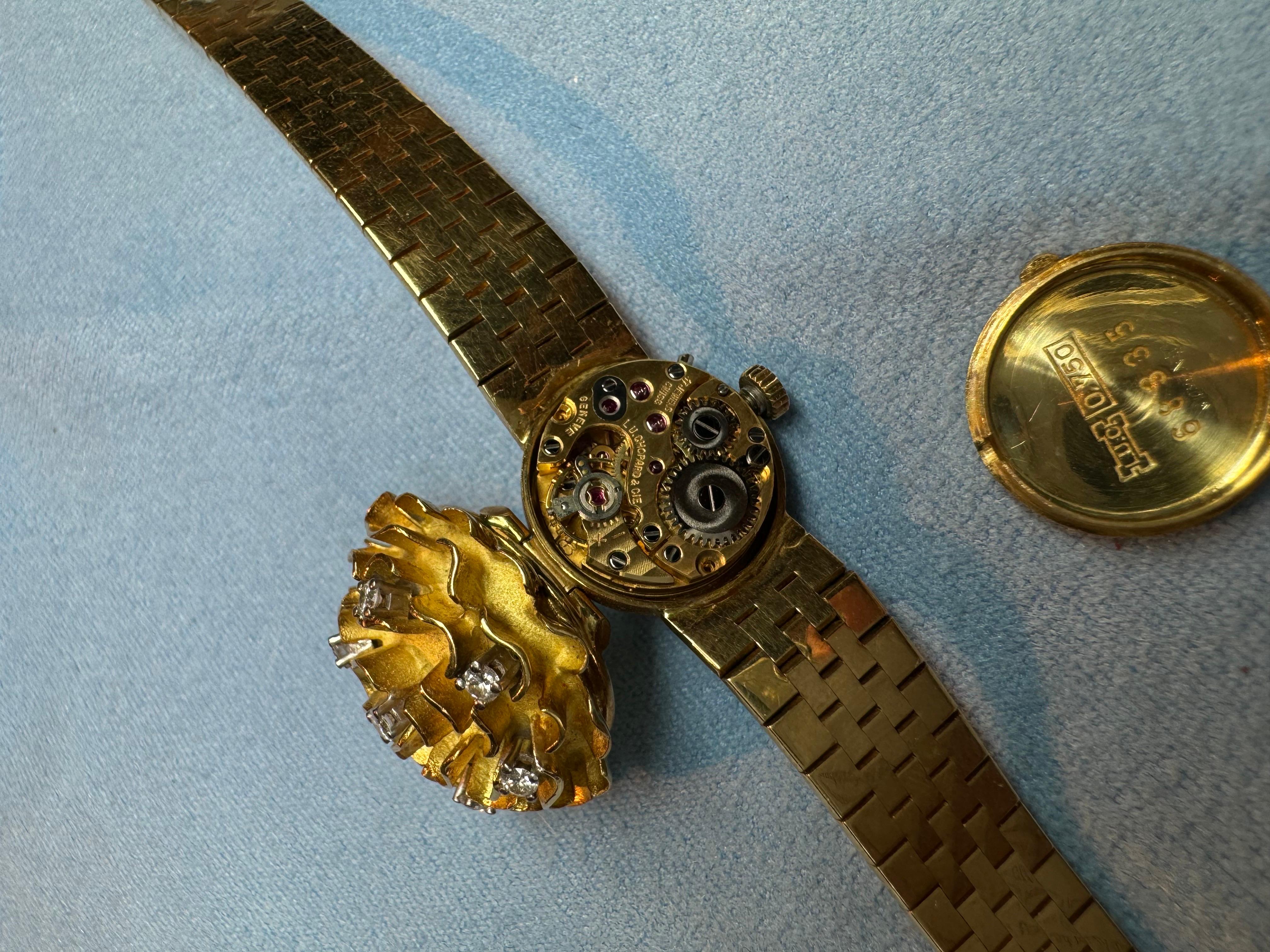 L.U. Chopard Genève Lady Cocktail Watch with Diamonds in 18k Yellow Gold 9