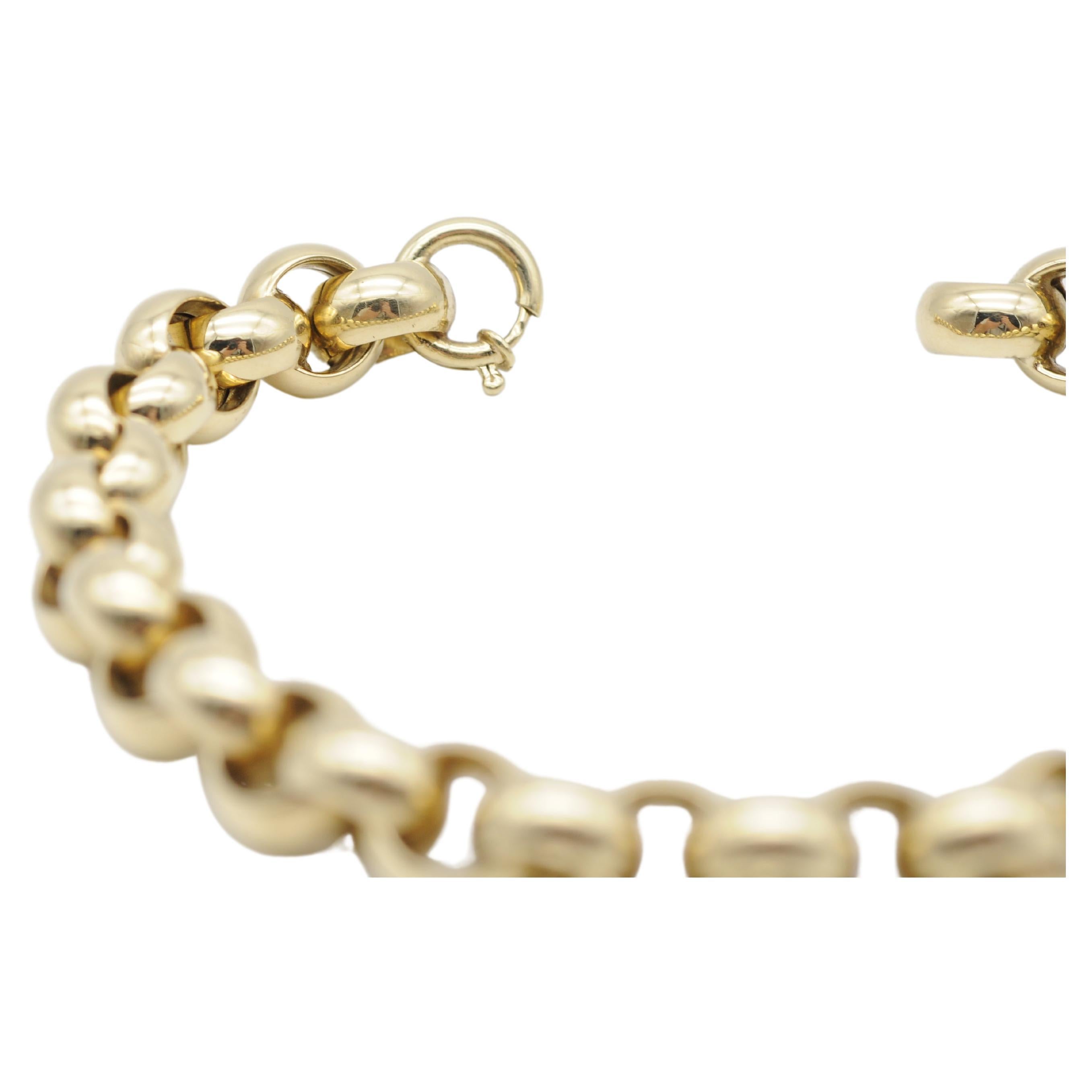 chain link bracelet, 14k yellow gold For Sale 4