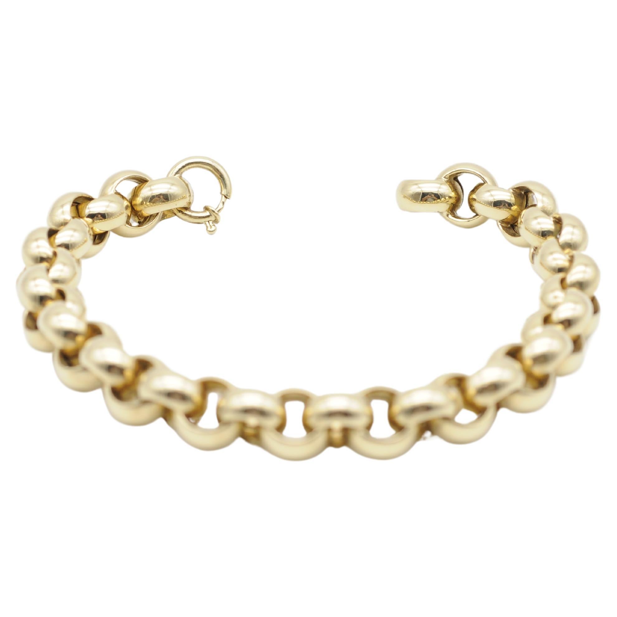 Bracelet à maillons à chaîne en or jaune 14 carats Unisexe en vente