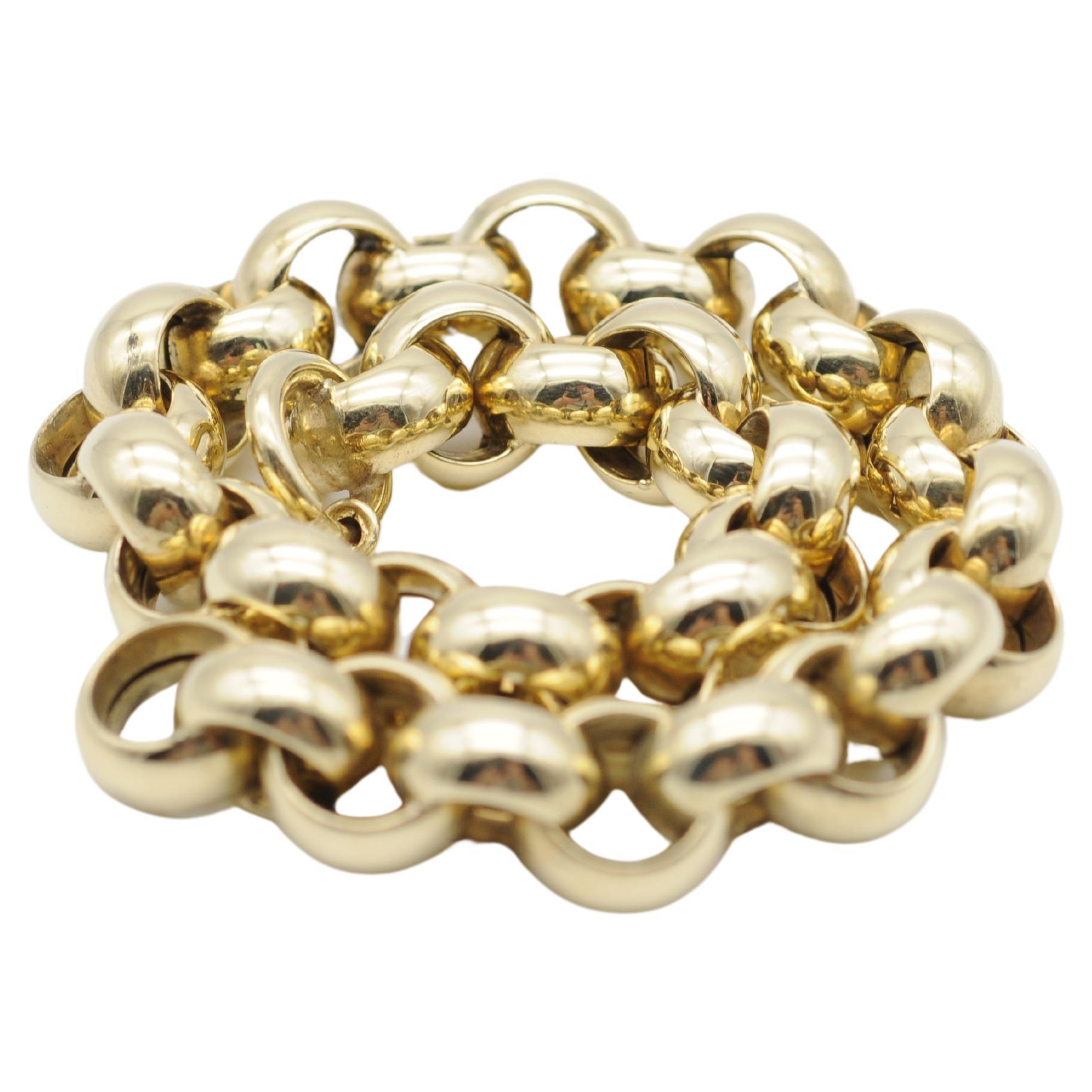 Bracelet à maillons à chaîne en or jaune 14 carats Bon état - En vente à Berlin, BE