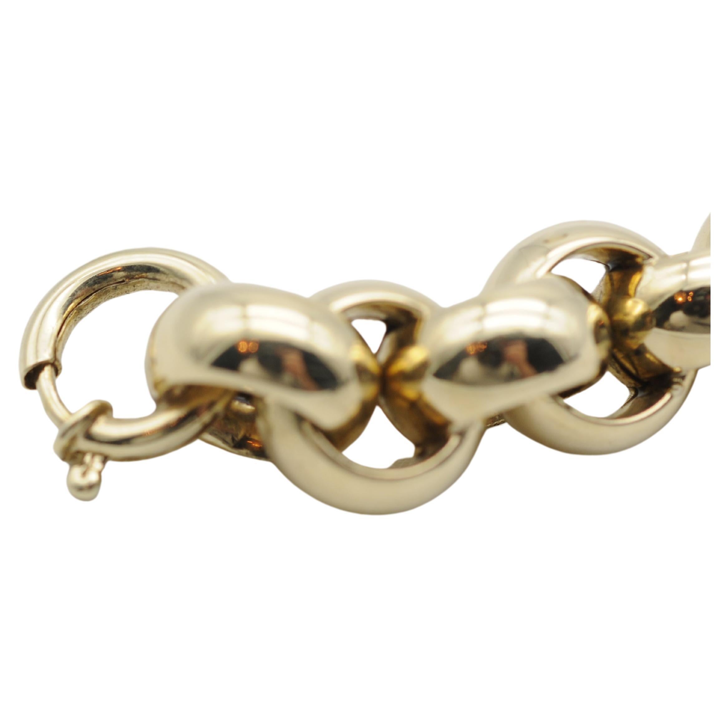 Bracelet à maillons à chaîne en or jaune 14 carats en vente 2