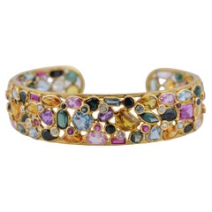 Bracciale giocoso Tutti Frutti con pietre colorate naturali in oro 18 carati