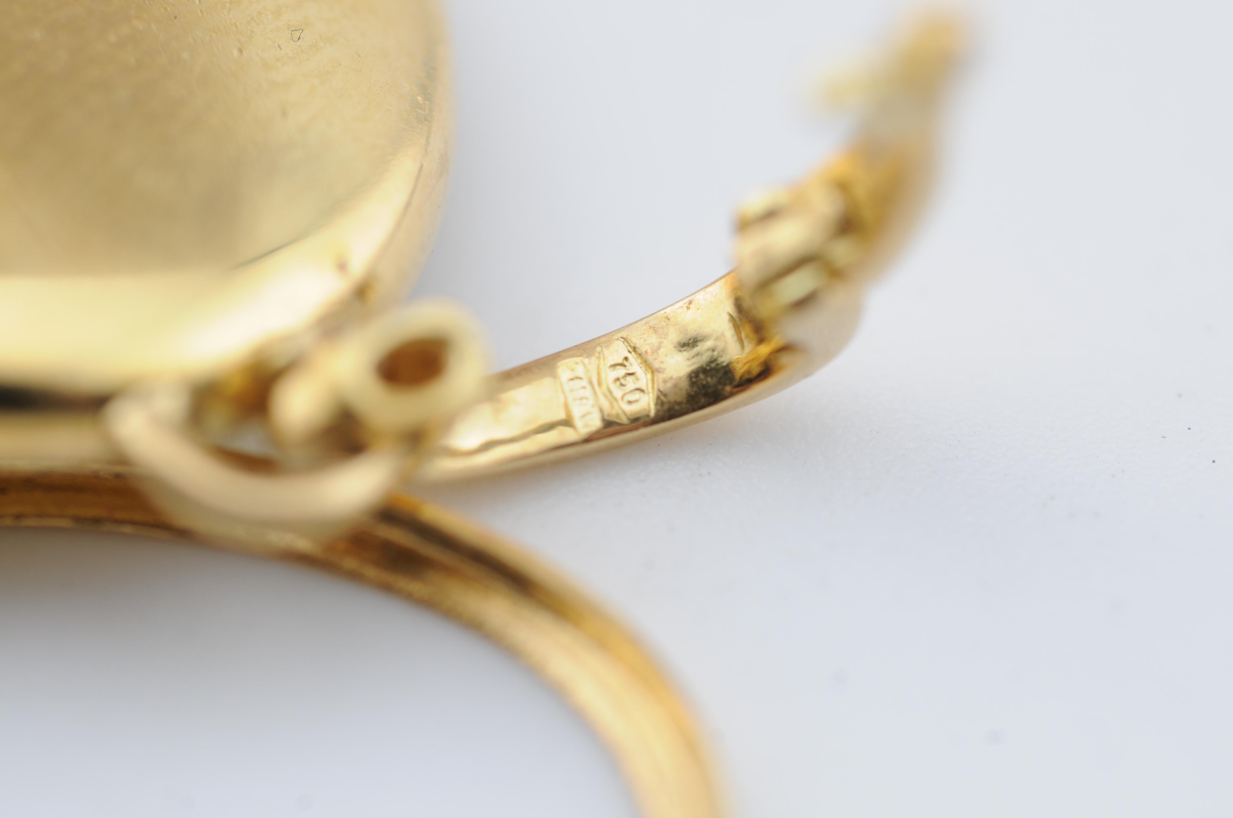 Ciondolo Citrino e Diamante in oro smaltato 18K in vendita 1