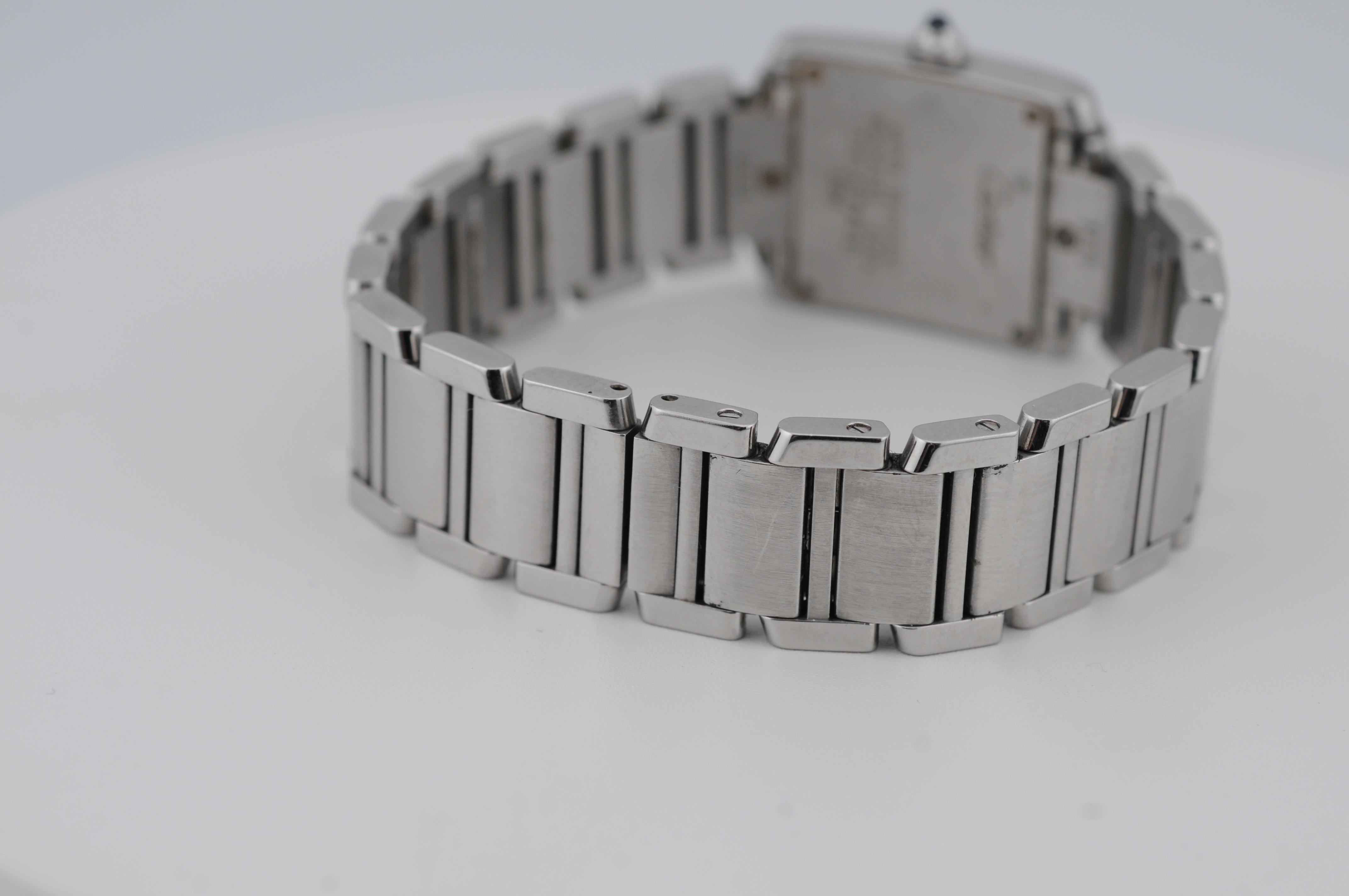 Cartier Tank Française 2384 Stainless Steel Quartz Watch For Sale 2