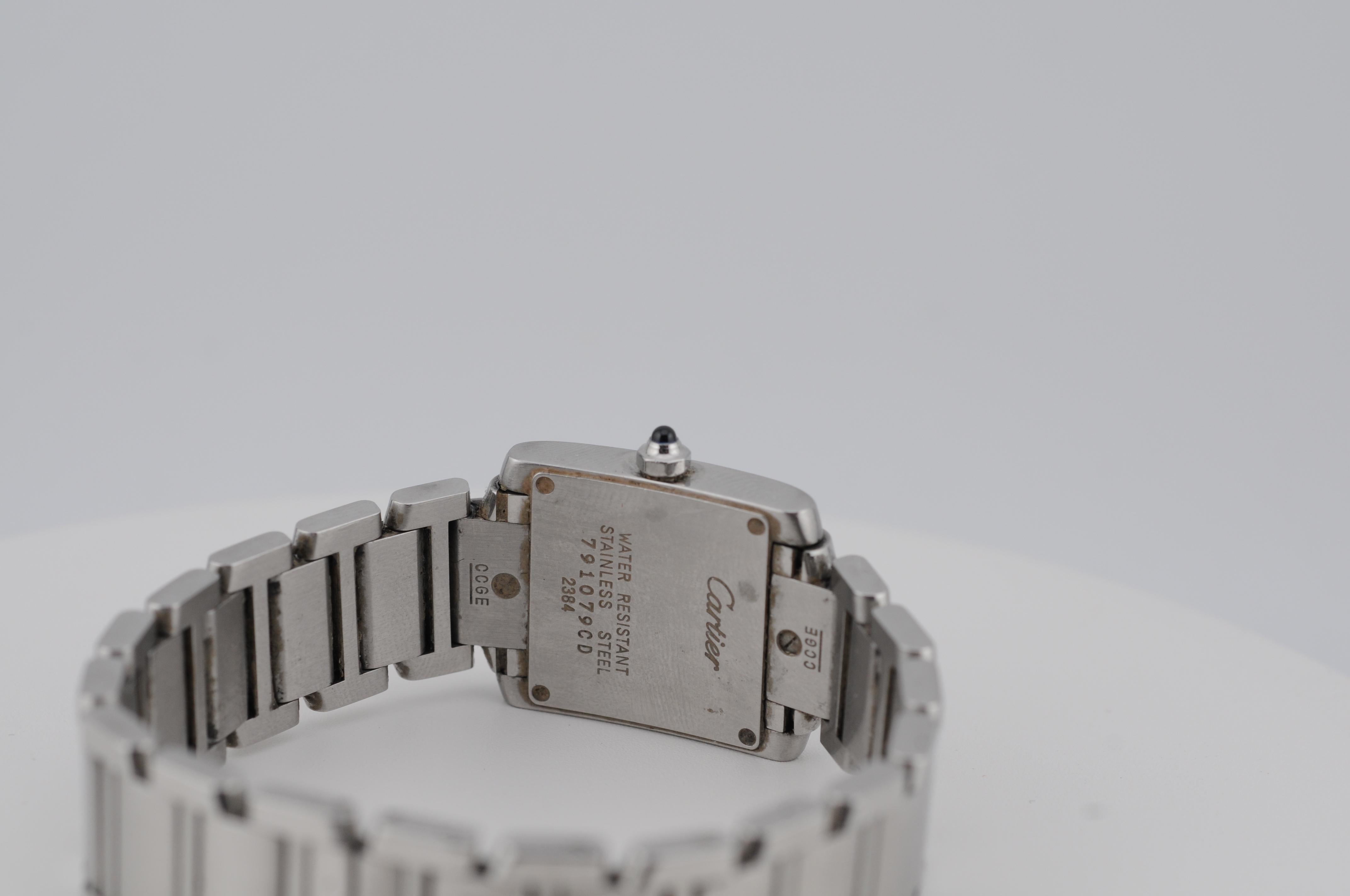 Cartier Tank Française 2384 Stainless Steel Quartz Watch For Sale 4