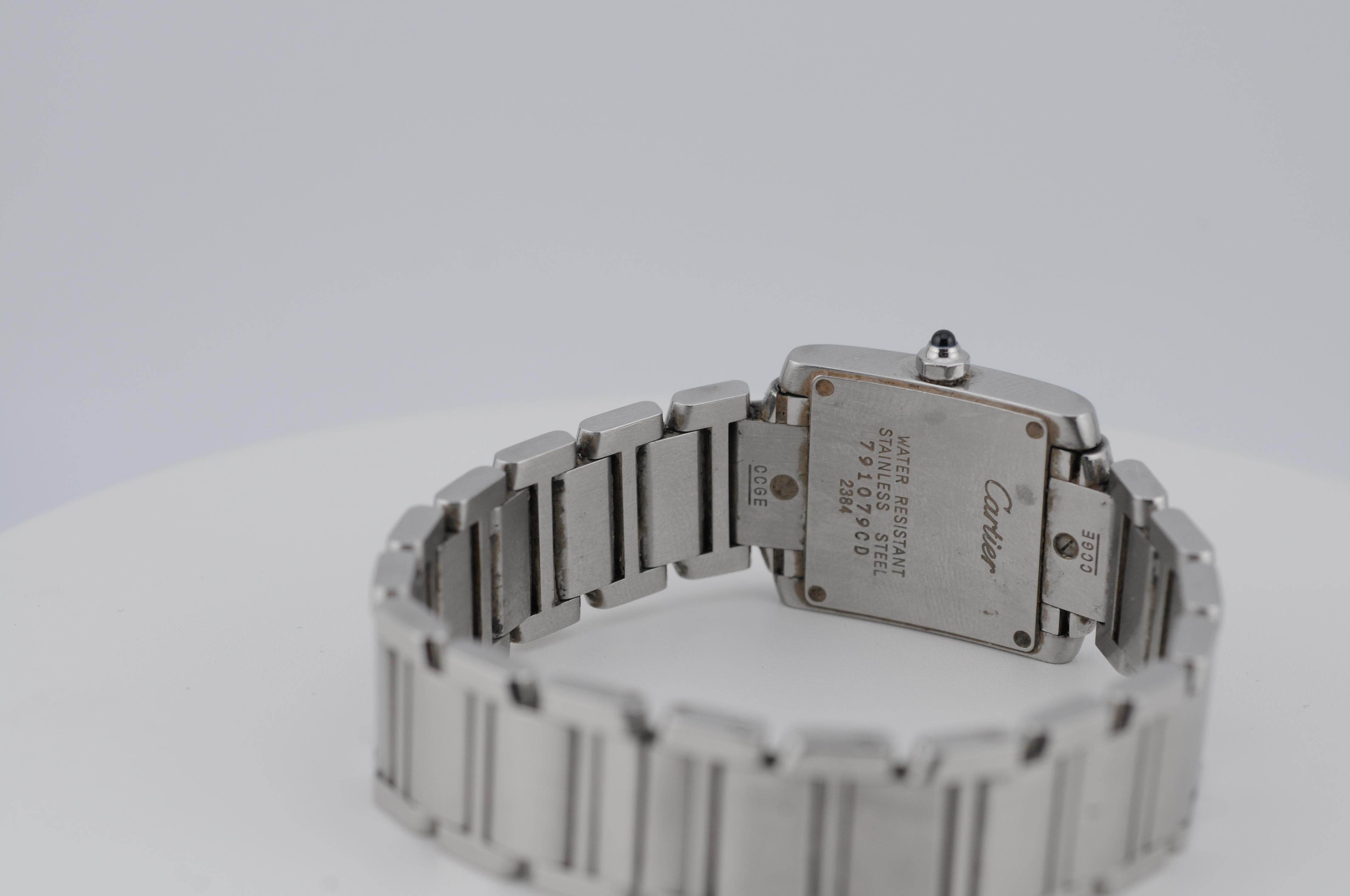 Cartier Tank Française 2384 Stainless Steel Quartz Watch For Sale 3