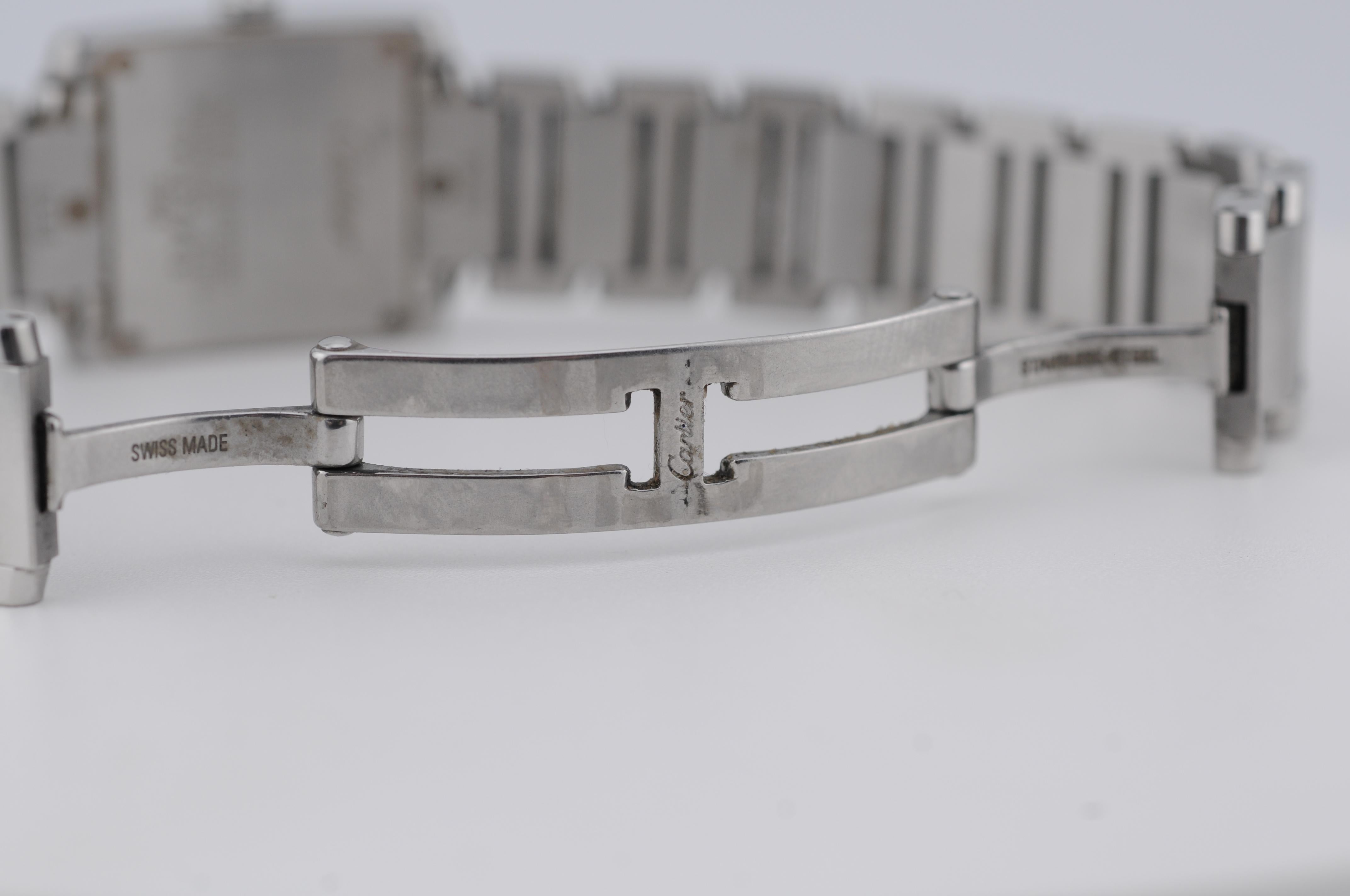 Cartier Tank Française 2384 Stainless Steel Quartz Watch For Sale 5