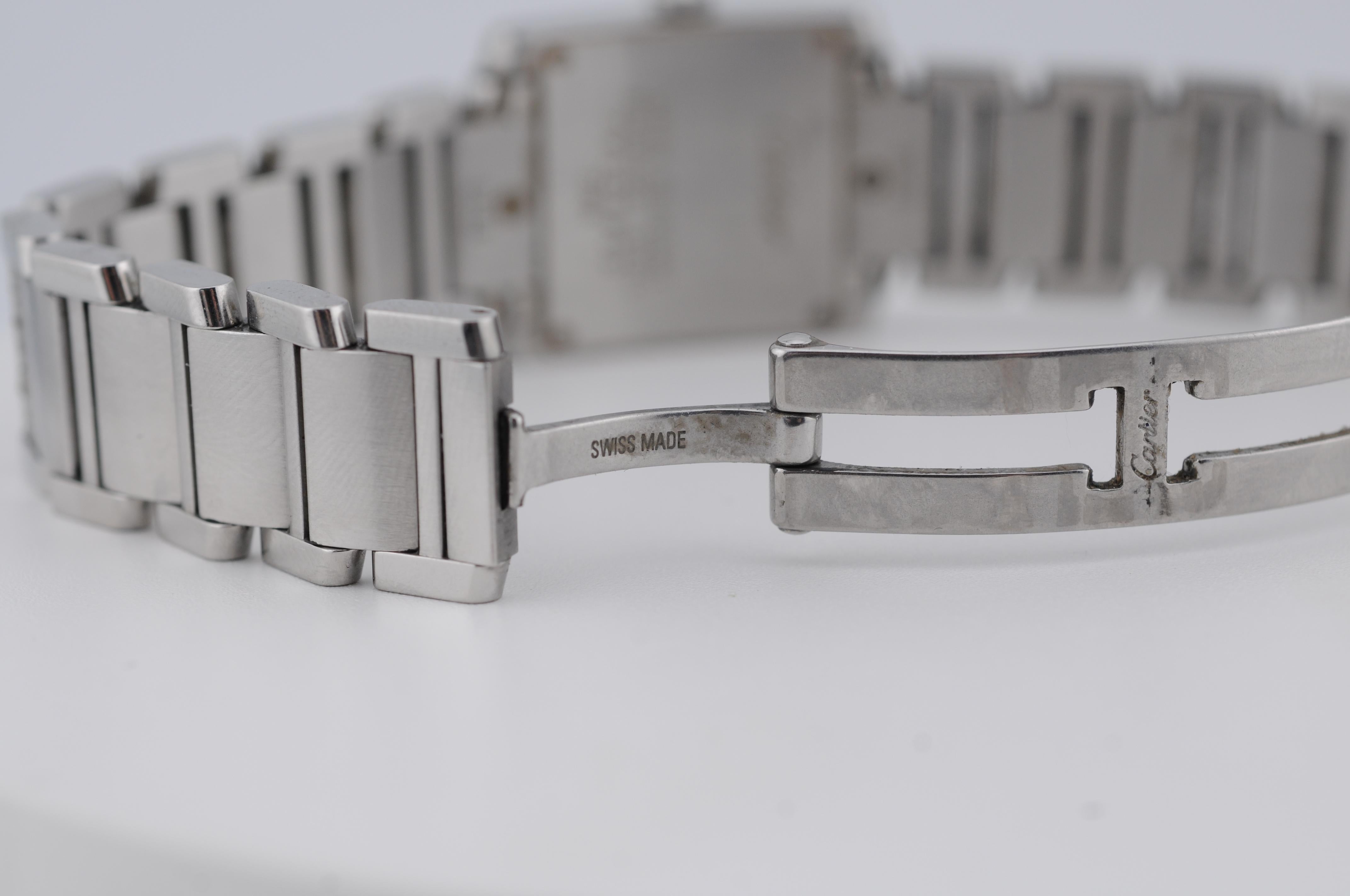 Cartier Tank Française 2384 Stainless Steel Quartz Watch For Sale 7