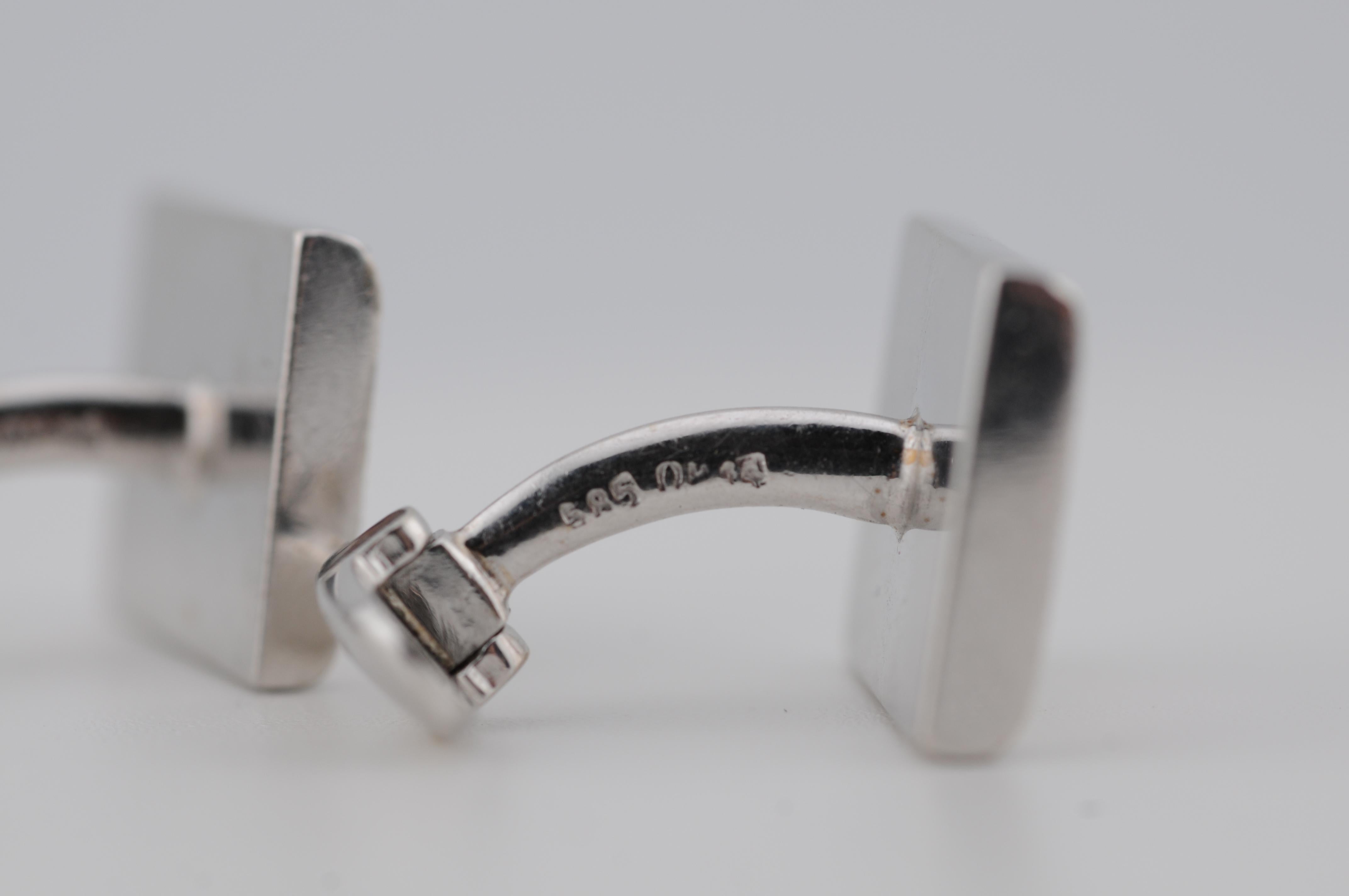 da uomo o donna Gemelli in oro bianco 14k con madreperla e diamanti in vendita