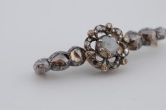 Antique Gold Brooch Rose Cut & Old Cut Diamonds Approx. 3.00 ctw