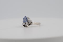 Gold Ceylon Sapphire & Diamond Ring - 2.50ct Unheated Sapphire / 1.00ctw Diamond