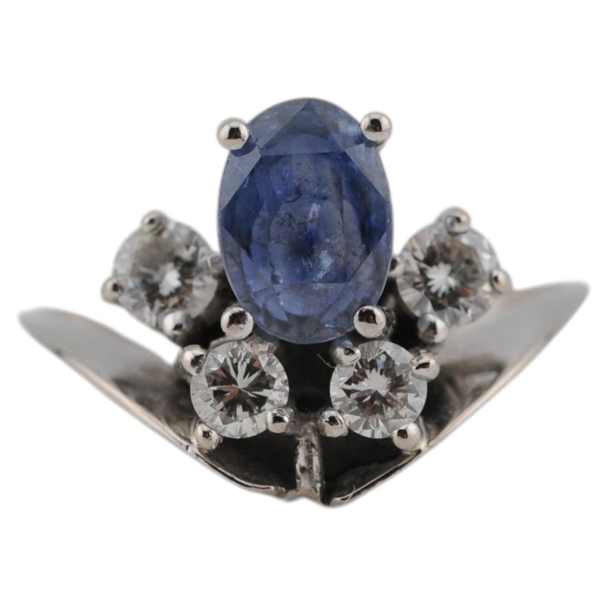 Ring aus Ceylon-Saphir und Diamanten – 2,50 ct unbehandelter Saphir / Diamanten mit einem Gesamtgewicht von 1,00 ct im Angebot