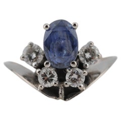 Ring aus Ceylon-Saphir und Diamanten – 2,50 ct unbehandelter Saphir / Diamanten mit einem Gesamtgewicht von 1,00 ct