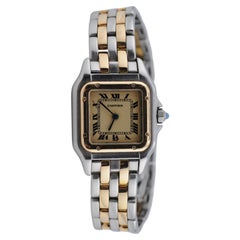 Montre Cartier Panthère Lady en acier et or, réf. 1057917, à quartz, vers 1990