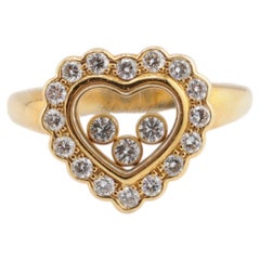 Chopard Vintage Happy Diamonds Heart Ring in 18K Yellow Gold, 7 g