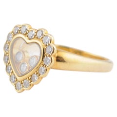 Chopard Vintage Happy Diamonds Heart Ring in 18K Yellow Gold, 7 g