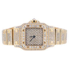 Cartier Santos Lady 18k Yellow Gold Diamond - Ref. 866930 -