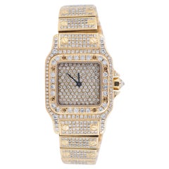 Cartier Santos Lady 18k Yellow Gold Diamond - Ref. 866930 -