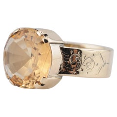 Antique Victorian Imperial Topaz Ring 14k Yellow Gold (c. 1880) – Approx. 5ct