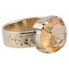 Antique Victorian Imperial Topaz Ring 14k Yellow Gold (c. 1880) – Approx. 5ct
