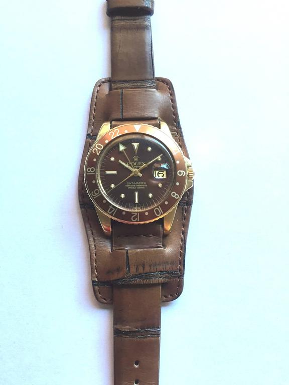 Rolex Vintage 18K Yellow Gold 'Concorde' GMT Master Watch 1968 at ...