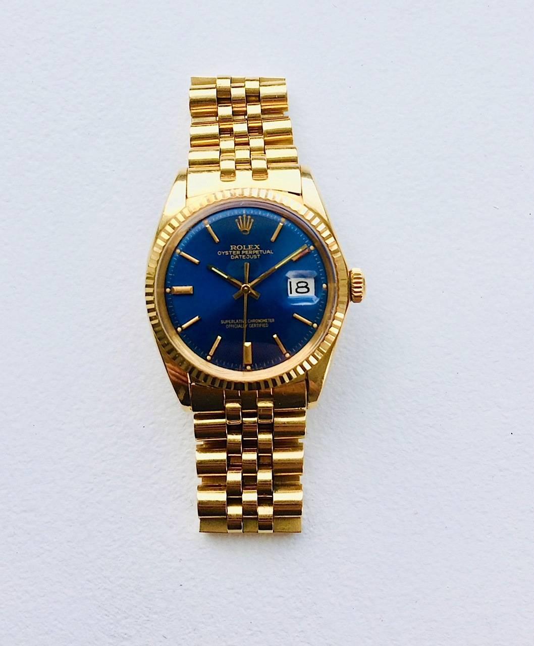 Rolex Yellow Gold Stainless Steel Oyster Perpetual Datejust Wristwatch, 1970s 1