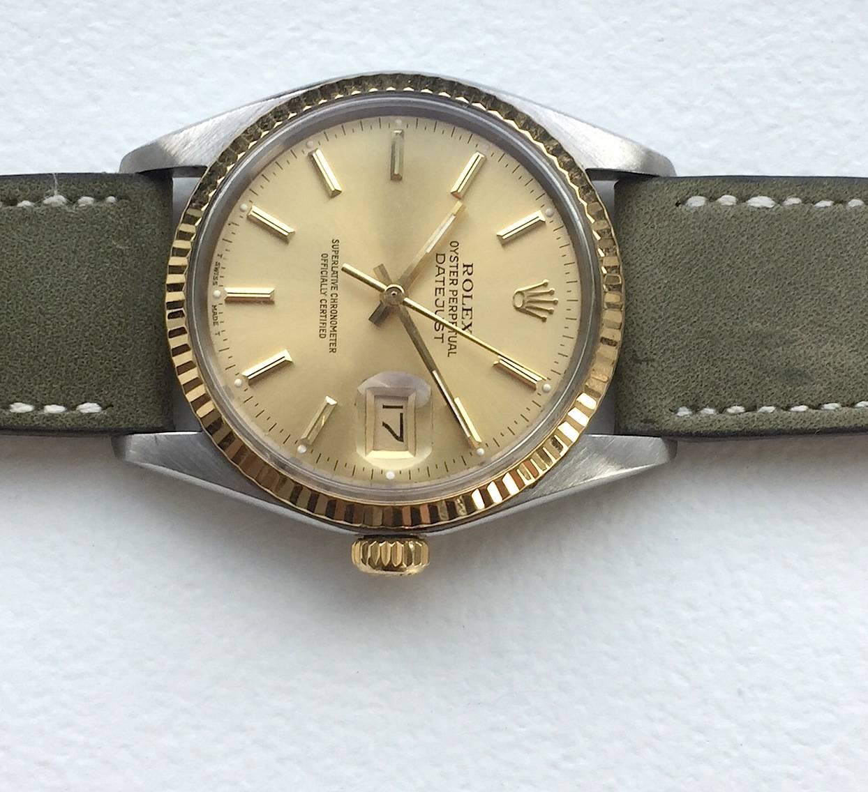 Women's or Men's Rolex Steel and Gold Oyster Perpetual Datejust Automatic Wristwatch