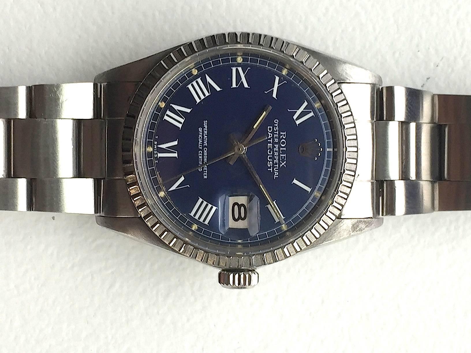 rolex blue buckley dial
