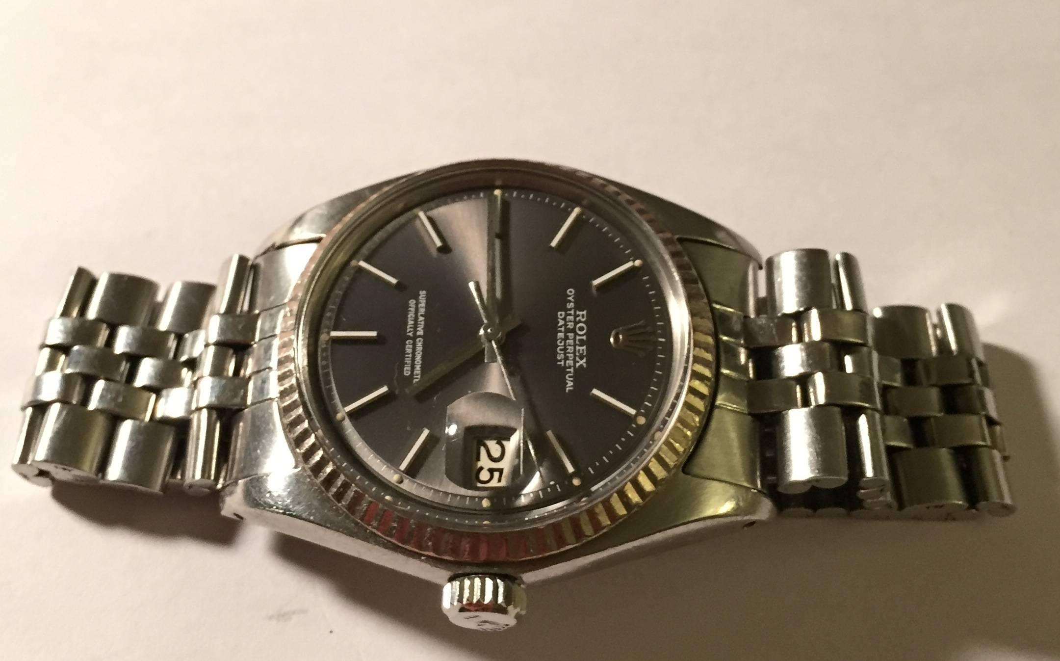 rolex oyster perpetual datejust grey face