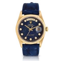 Rolex Yellow Gold Day-Date Diamond Aventurine Dial Wristwatch