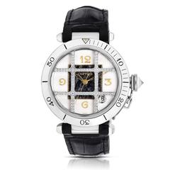 Cartier Lady's White Gold Diamond Stone Dial Pasha Wristwatch