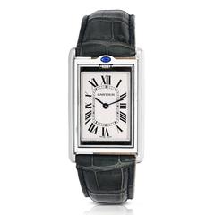 Cartier Stainless Steel Tank Basculante Mecanique Manual Wind Wristwatch