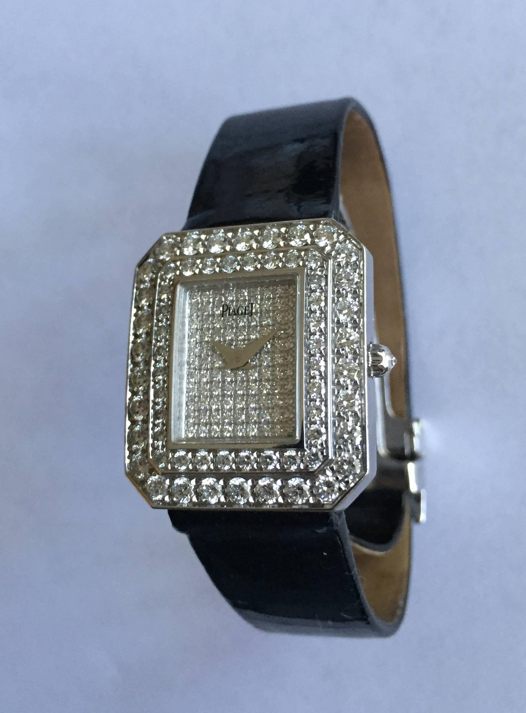 Women's Piaget Lady's White Gold Diamond Protocole Dress Quartz Wristwatch
