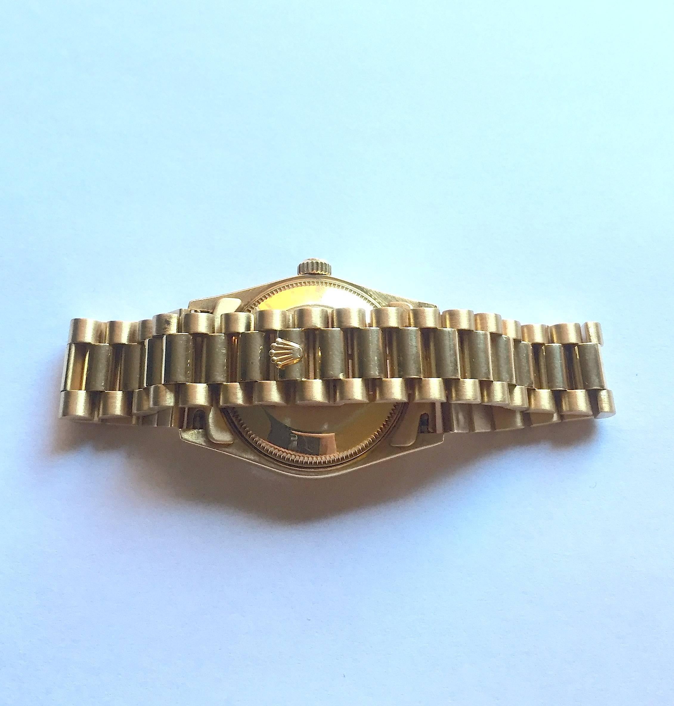 Rolex 18K Yellow Gold Ladies Presidental Watch with Coral Diamond Dial 1