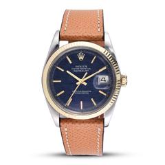 Rolex Vintage Oyster Perpetual Datejust Watch with Blue Wave Dial