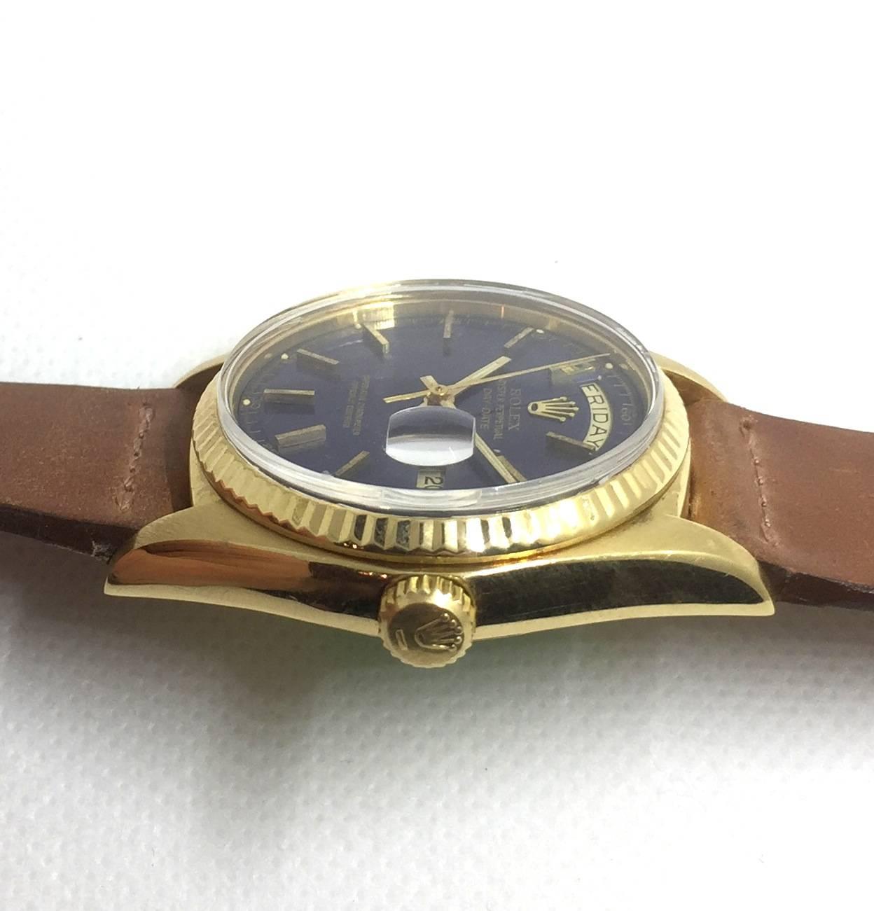 Rolex 18K Yellow Gold Oyster Perpetual Day Date Watch 1975 1