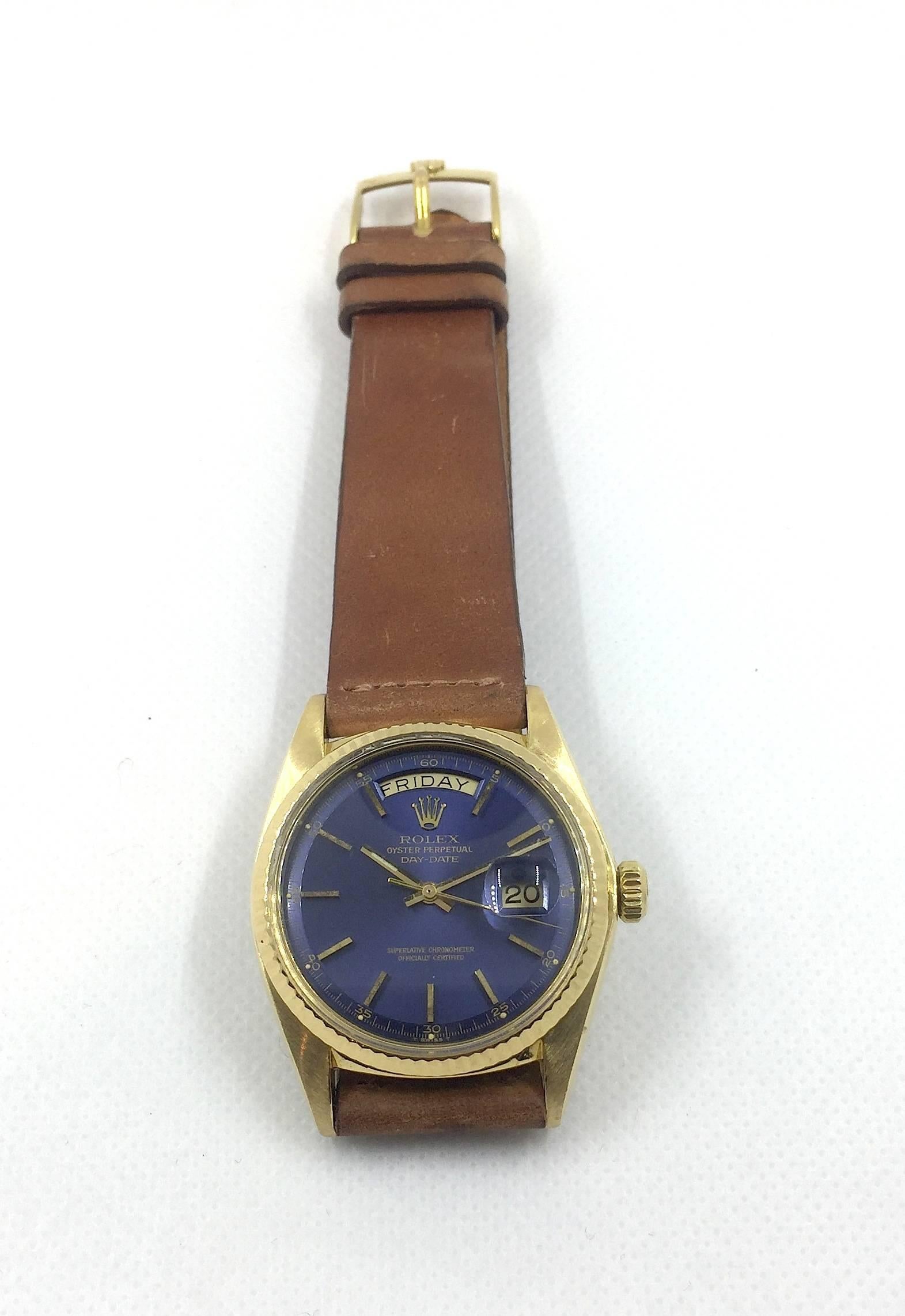 Rolex 18K Yellow Gold Oyster Perpetual Day Date Watch 1975 2
