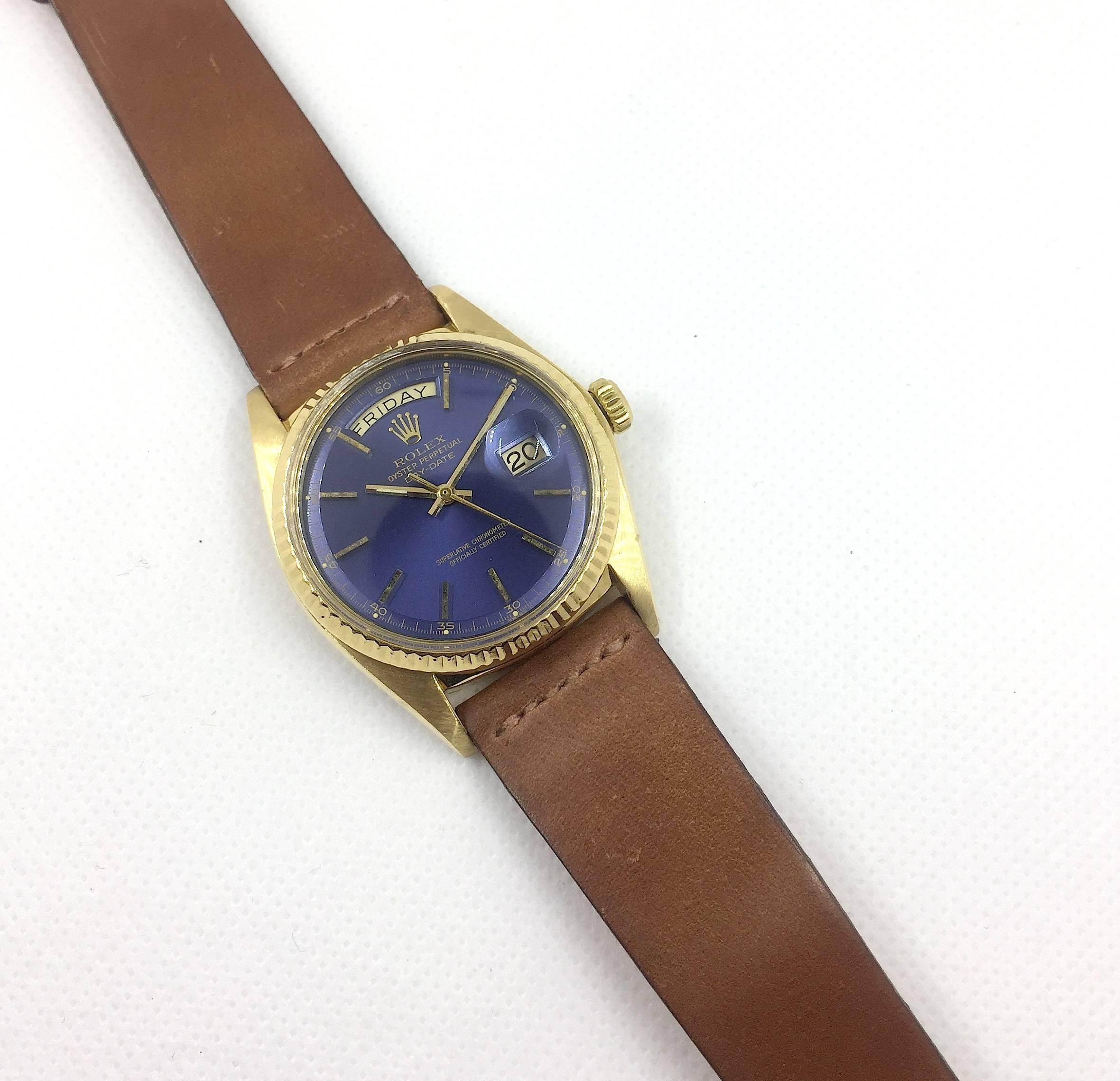 Rolex 18K Yellow Gold Oyster Perpetual Day Date Watch 1975 4